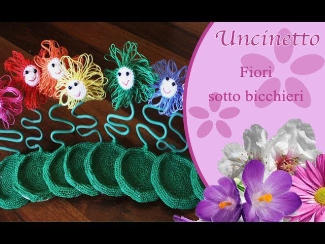 Uncinetto fiori- Sottobicchieri con fiori-How to do coasters with flowers