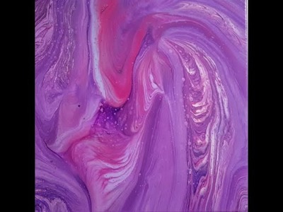 97 - Acrylic Dirty Pour - Waterfall swirl pour over a knitting dolly with swirling tilt
