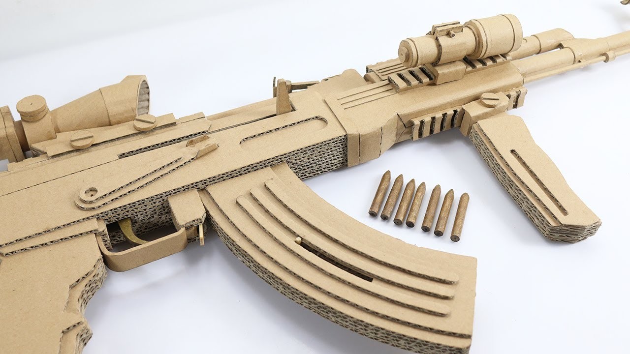 Amazing AK 47 Gun How To Make Cardboard Gun Shoots