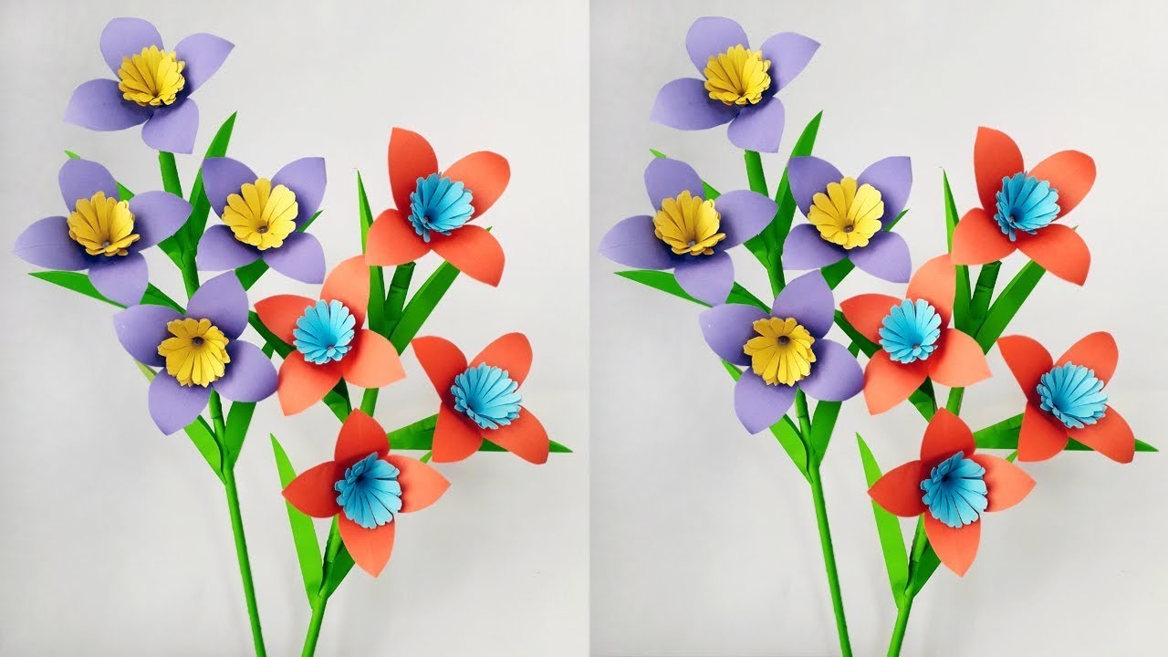 DIY: Flower Stick !! Paper Stick !! How to make beautiful paper flower stick for room decoration !!!