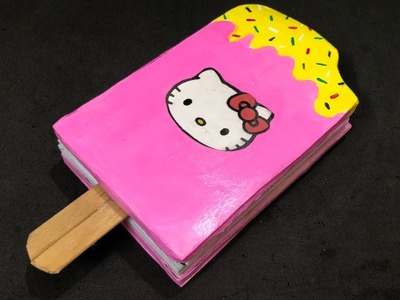 DIY Hello Kitty Notebook. How to make Notebook. DIY Notebook. Hello kitty Ice-cream Notebook