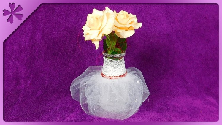 DIY How to make decorative vase with dress, table decoration (ENG Subtitles) - Speed up #498