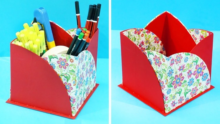 DIY Pen stand from Paper & Waste Cardboard | How to make Pen Stand. Pencil Stand | DIY Paper Crafts