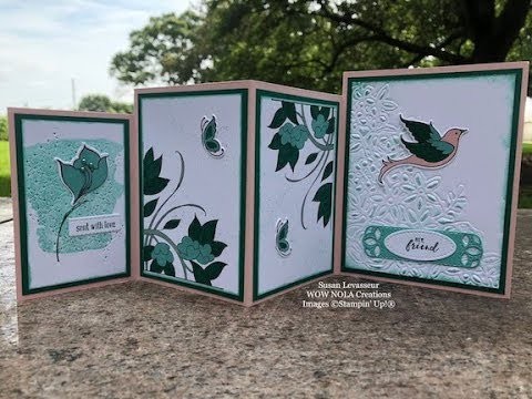 How to Create a Stampin' UP! Serene Garden Four Panel Card