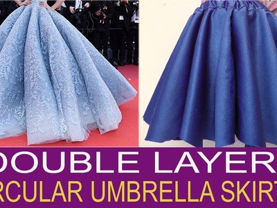 HOW TO CUT AND STITCH DOUBLE LAYER CIRCULAR UMBRELLA SKIRT.