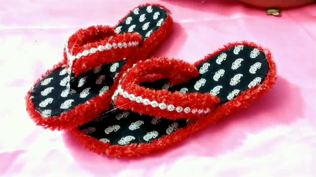 How to decorate waste slipper(chappal)