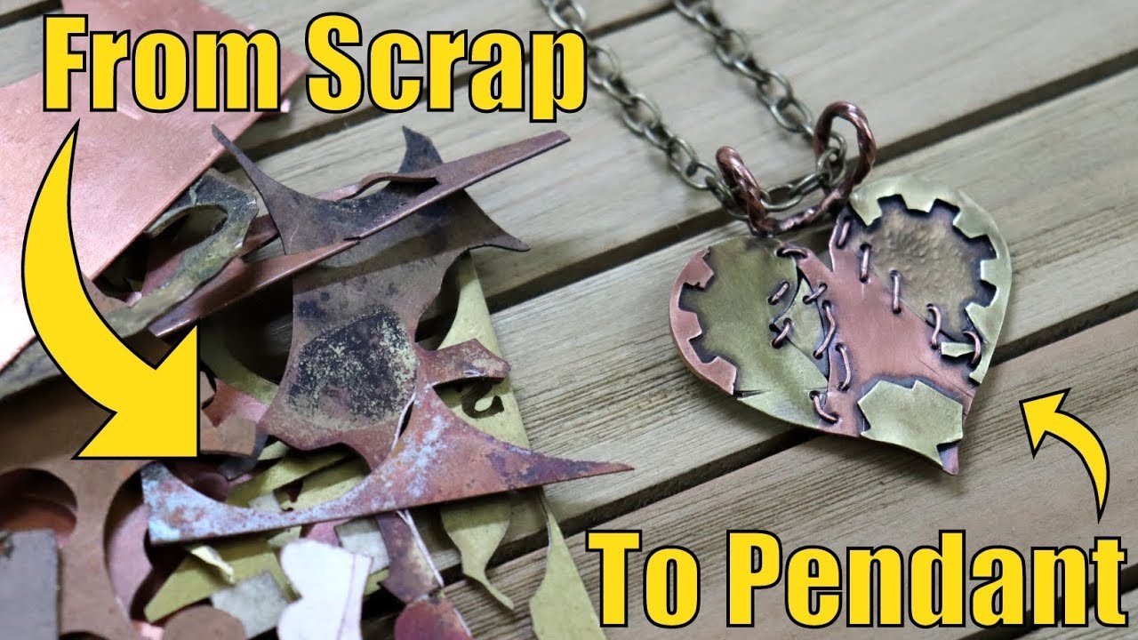 How to make a heart pendant (100% scrap copper and brass)