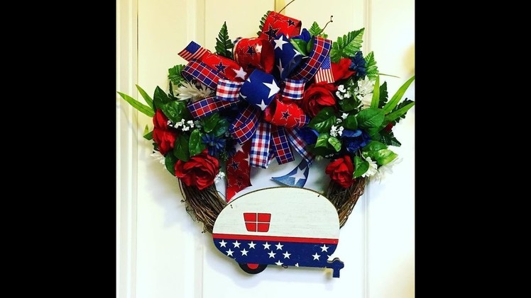 How to make a July 4th Grapevine Wreath with an easy bow