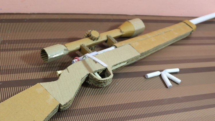 How To Make A Kar98 With SCOPE - That Shoot - Cardboard gun