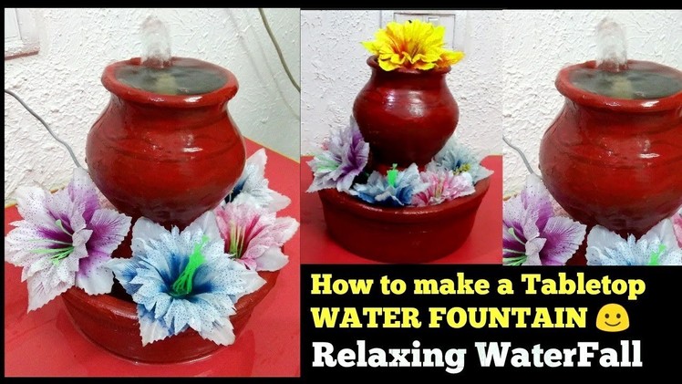How to make a Tabletop WATER FOUNTAIN. Relaxing WaterFall | 2 min Craft