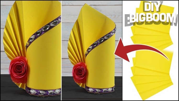How to make Flower Vase with Paper step by step |Easy paper crafts| DBB