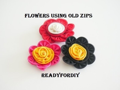 How To Make Flowers Using Old | Unused Zips - Recycled Crafts