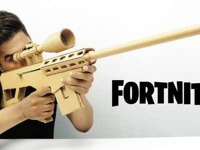 How To Make FORTNITE SNIPER RIFLE From Cardboard That Shoots