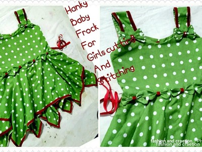 How to make hanky baby frock cutting stitching tutorial easy method