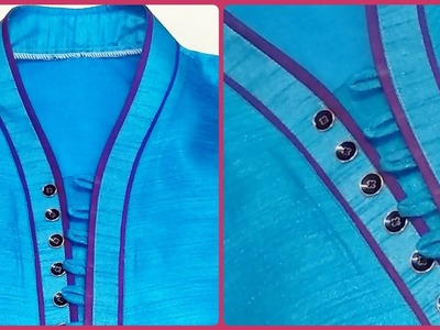 How to make high neck kurta collar
