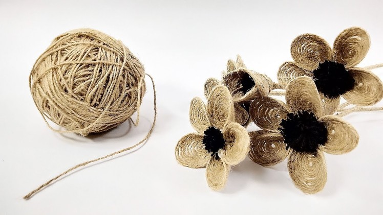 How to Make Jute Flower | DIY Rope Flower | Crafts Junction