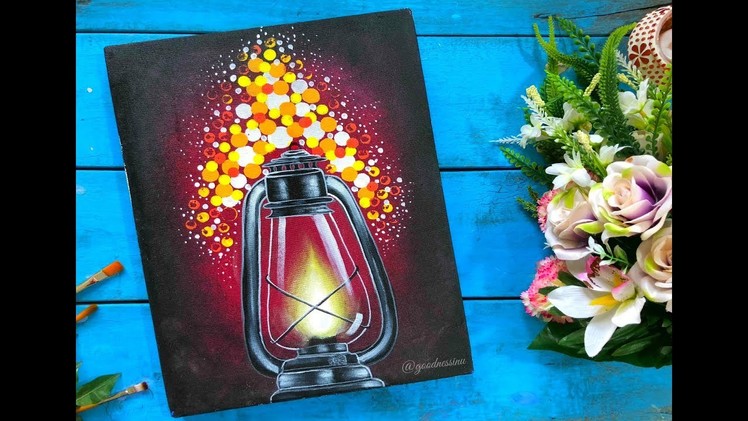 How to make Lantern Painting. Step by Step tutorial  using easy Techniques
