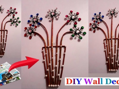How to make Newspaper.paper Wall Decor at home |DIY Wall.room Decoration idea| Newspaper Craft #212