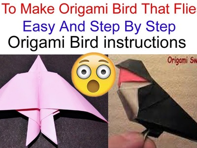 How To Make Paper Bird Flying Origami - Easy Steps.oragami Bird tutorial.origami bird instructions