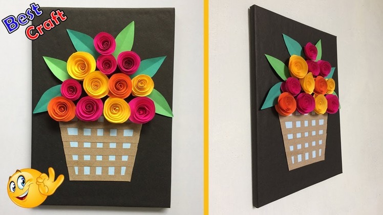 How To make Rose Flower with Frame | Home Decor | Best idea | DIY Paper Craft | wall decor -Dots DIY