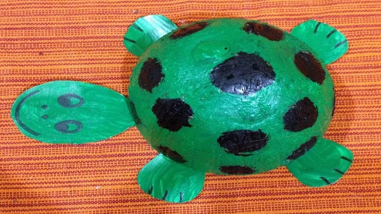 How to make tortoise with coconut shell and cardboard
