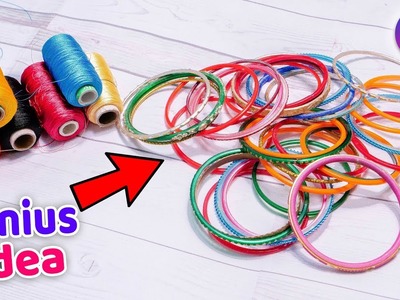 How to reuse old bangles to make earrings | best out of waste | Artkala 527