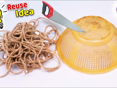 How to Reuse waste Basket and jute rope at Home | Best out of waste | Artkala 523