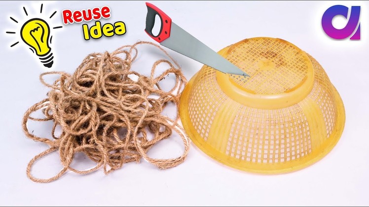 How to Reuse waste Basket and jute rope at Home | Best out of waste | Artkala 523