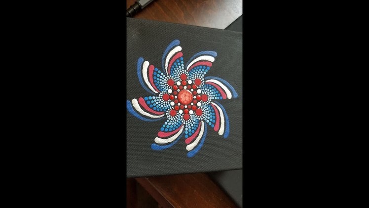 Star Spangled Swipes - how to paint a dot art mandala - Fireworks Pinwheel Spirals