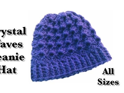 Crystal Waves Crochet Stitch hat | beanie | ALL SIZES | newborn to adult by Crochet for Baby #143