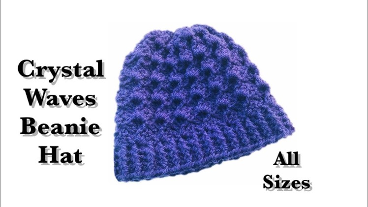Crystal Waves Crochet Stitch hat | beanie | ALL SIZES | newborn to adult by Crochet for Baby #143