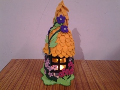 DIY How to make fairy house lamp.container with waste plastic bottle