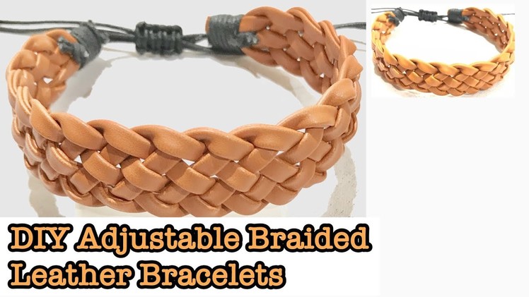 DIY LEATHER BRACELETS  | Adjustable | Braided | Leather | Bracelets | How To Make Leather Bracelets
