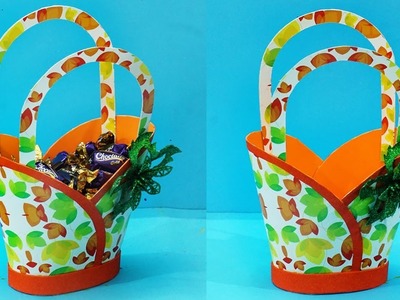 DIY Paper Basket : How to Make Paper Basket | Easy Handmade Chocolate Basket | Gift Basket Ideas