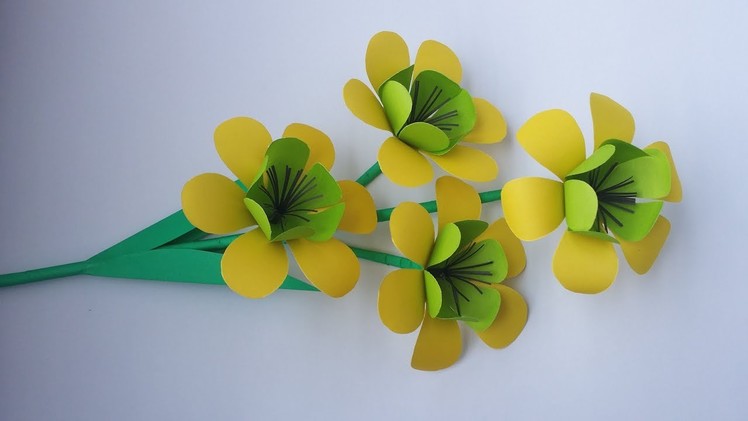 DIY: Paper Flower!!! How to Make Beautiful Flower Stick with Colour Paper!!! Home Decoration Idea!!!
