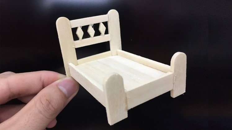 DIY Popsicle Stick Miniature Bed Dollhouse, How To Make Mini Furniture