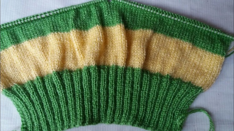 Double colour girls top knitting design - part 1