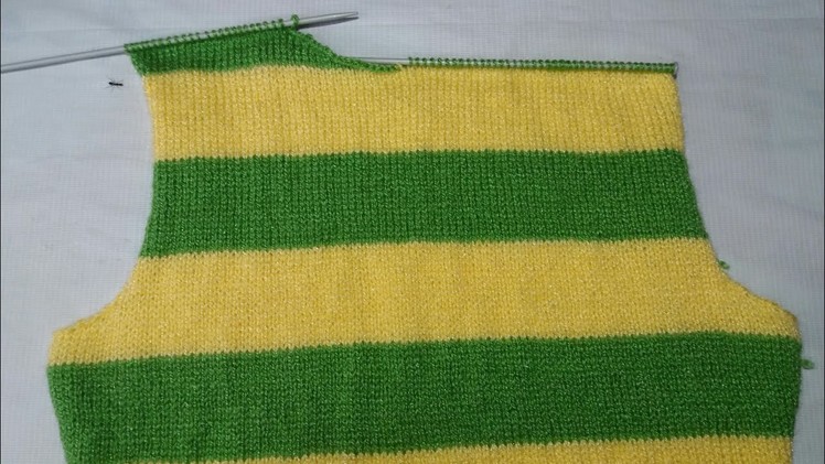 Double colour girls top Knitting design - part - 2