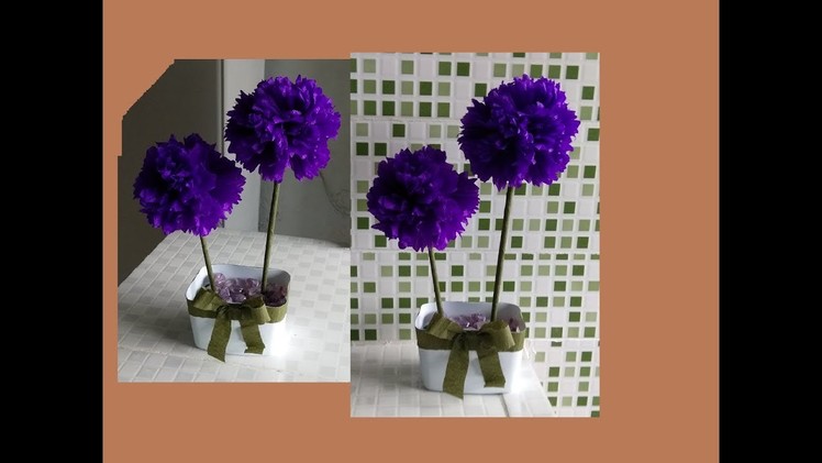Flor de papel fácil,how to make tissue flower paper,diy paper craft,