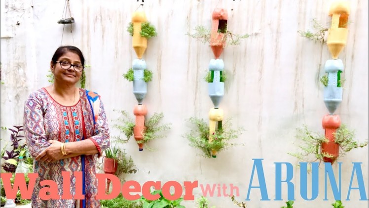 Garden Wall Decor by Handmade Planters, TUTORIAL to renovate Wall in Garden with Aruna