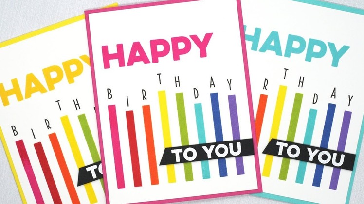 How to Create Stamped Rainbow Birthday Cards