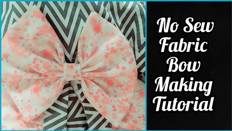 HOW TO:Make a 4" No Sew Fabric Bow At Home||DIY Fabric Bow