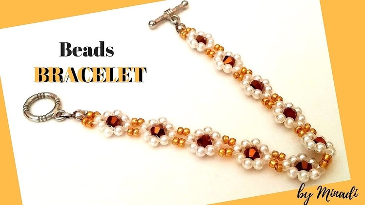 How to make a beaded bracelet in 10 minutes  EASY FAST ELEGANT