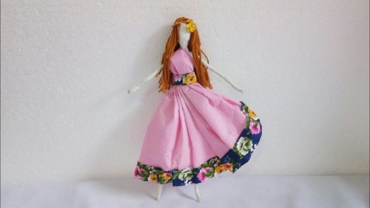 How to make a Doll from Tissue Paper. DIY Paper Doll. Doll clothes