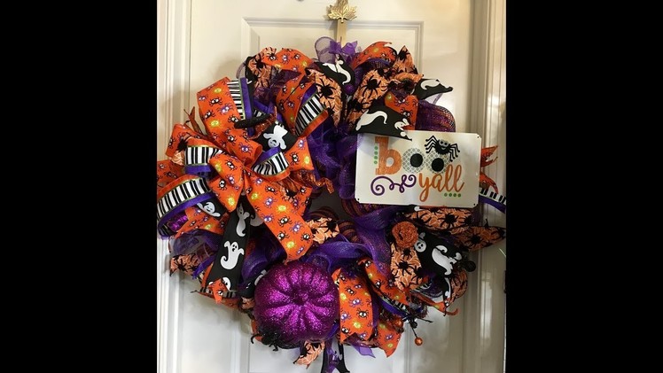 How to make a Halloween Poof and Ruffle wreath