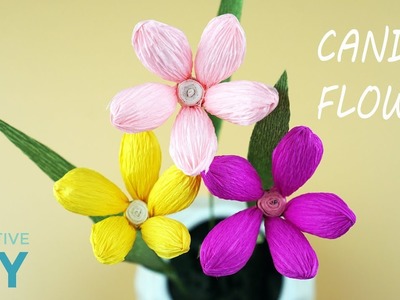 How To Make Candy Flower Paper with Crepe Paper - DIY Candy Flower | Creative DIY