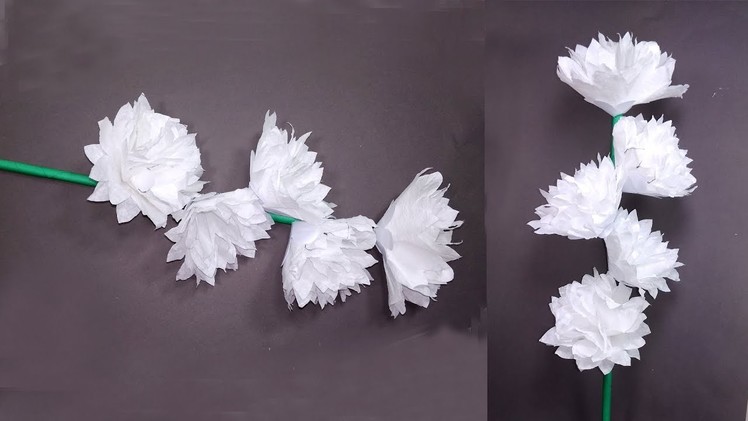 How to Make Easy & Beautiful Tissue Paper Flowers | Tissue Stick Flower | Jarine's Crafty Creation