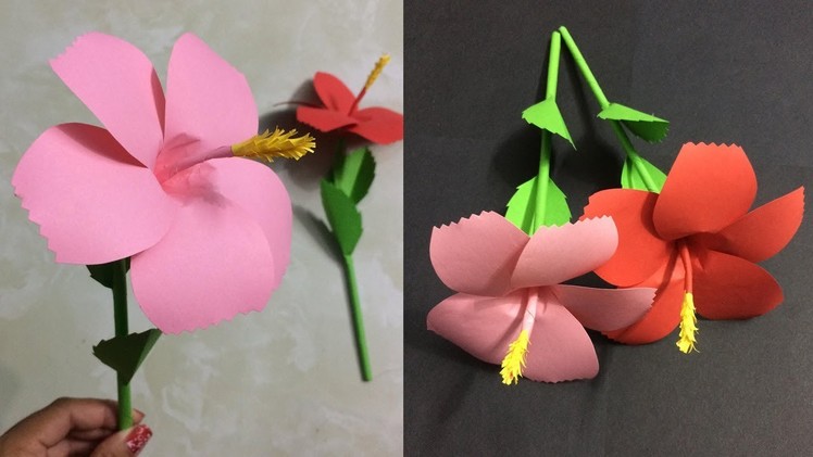 How to Make Hibiscus Paper Flower | Making Paper Flowers Step by Step | DIY-Paper Crafts