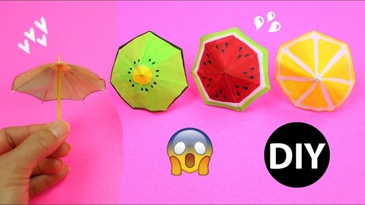 How to Make Mini Fruit Slice Umbrellas.DIY Doll Accessories