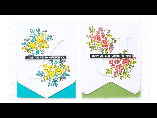 How to Make Party Banner Themed Floral Cards Using Altenew Stamps & Dies